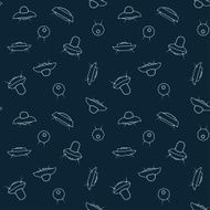 Seamless pattern background or texture with cartoon ufo N2