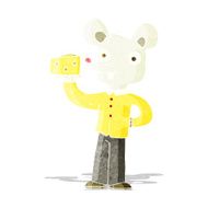 cartoon mouse holding cheese N3