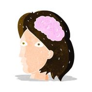 cartoon female head with brain symbol N6