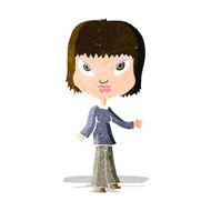 cartoon woman with open arms N21