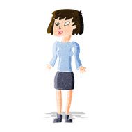 cartoon woman shrugging shoulders N112