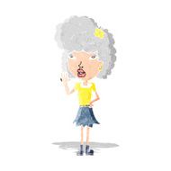 Cartoon Woman Waving N71