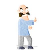 cartoon angry old man N42