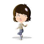 cartoon pretty woman dancing N6