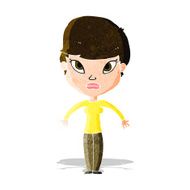 cartoon woman shrugging shoulders N113