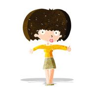 cartoon woman giving thumbs up symbol N16