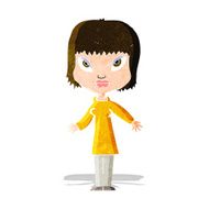 cartoon woman with open arms N22