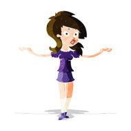 cartoon confused pretty girl N3