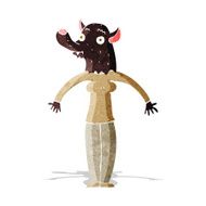 cartoon friendly werewolf woman N2