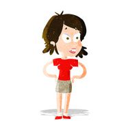cartoon woman with hands on hips N46
