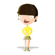 cartoon friendly woman N18