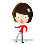 cartoon pretty woman pointing N11