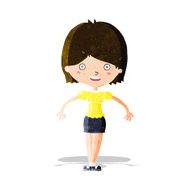 cartoon happy woman N73