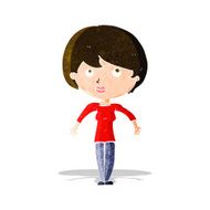 cartoon woman shrugging shoulders N114