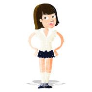 cartoon woman with hands on hips N47