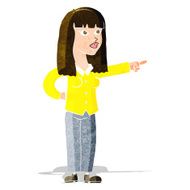 cartoon pretty woman pointing N12
