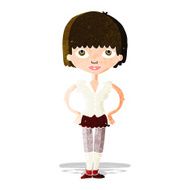 cartoon woman with hands on hips N48