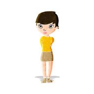cartoon shy woman N12