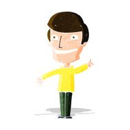 cartoon grinning man with idea N3