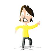 cartoon worried man pointing N9