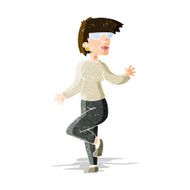 Cartoon Woman Waving N73