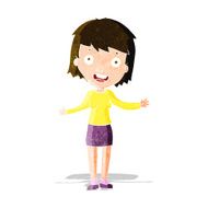cartoon excited woman N34
