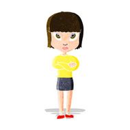 cartoon woman with crossed arms N11