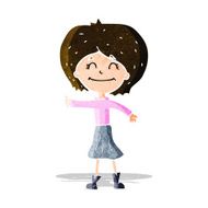 cartoon happy girl giving thumbs up symbol N3