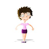 cartoon excited woman N36