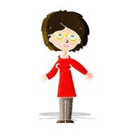 Cartoon Woman Wearing Glasses N6