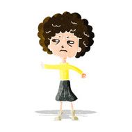 cartoon annoyed old woman N5