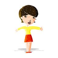 cartoon woman giving thumbs up symbol N17