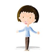 cartoon suspicious woman N6