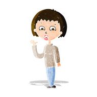 Cartoon Woman Waving N75