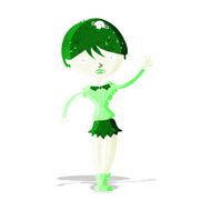 cartoon vampire girl waving N3