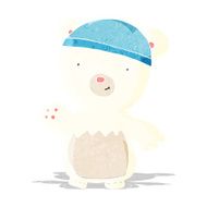 cartoon polar bear wearing hat