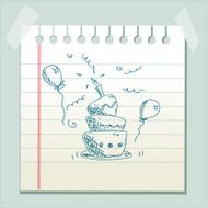 Hand drawn birthday cake