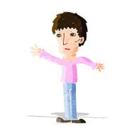 cartoon worried man reaching out N4