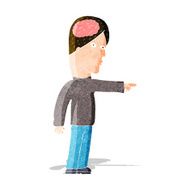 cartoon clever man pointing N3
