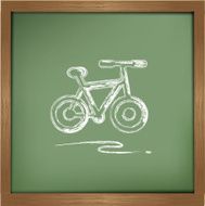 Bicycle drawing on blackboard background vector