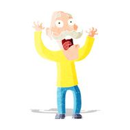 cartoon old man getting a fright N3