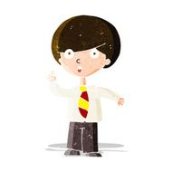 cartoon school boy answering question N13