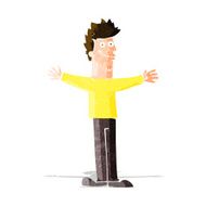 cartoon happy man N122