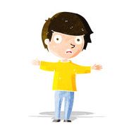 cartoon worried boy N11