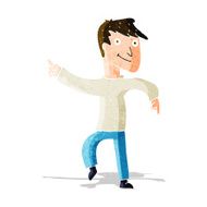 cartoon happy man pointing N19