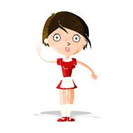 cartoon waitress making hand gesture N3