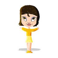 cartoon woman with open arms N23