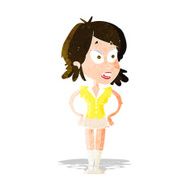 cartoon woman with hands on hips N49
