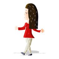 cartoon woman shrugging shoulders N120