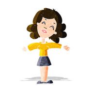 cartoon woman with open arms N24